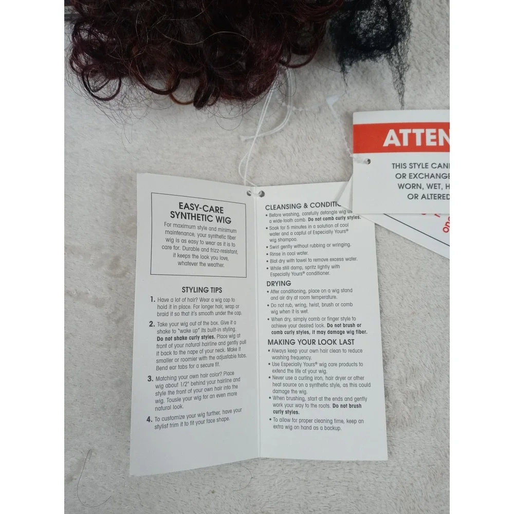 Especially Yours Wig Dark Red Curly Style Synthetic‎ Hair with Box